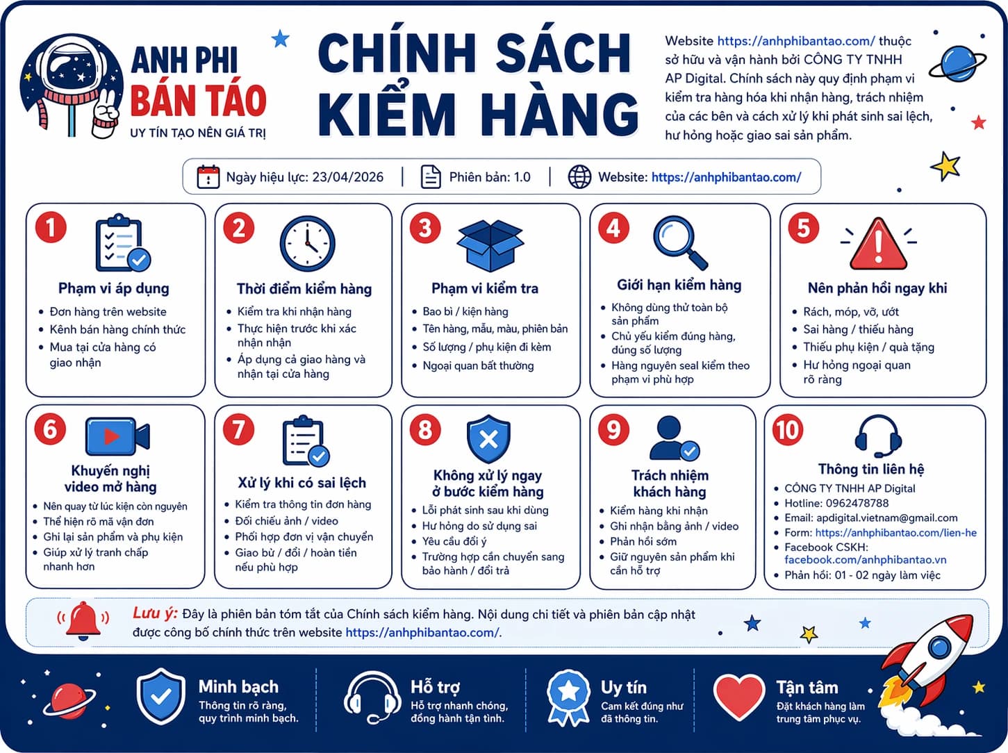 CHÍNH SÁCH KIỂM HÀNG