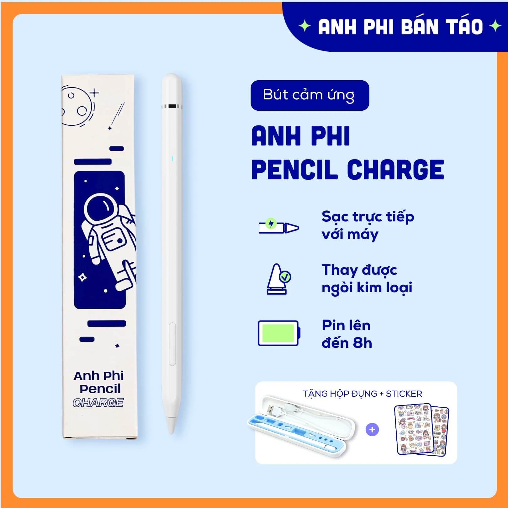 Bút Cảm Ứng Anh Phi Pencil Charge iPad Sạc Trực Tiếp