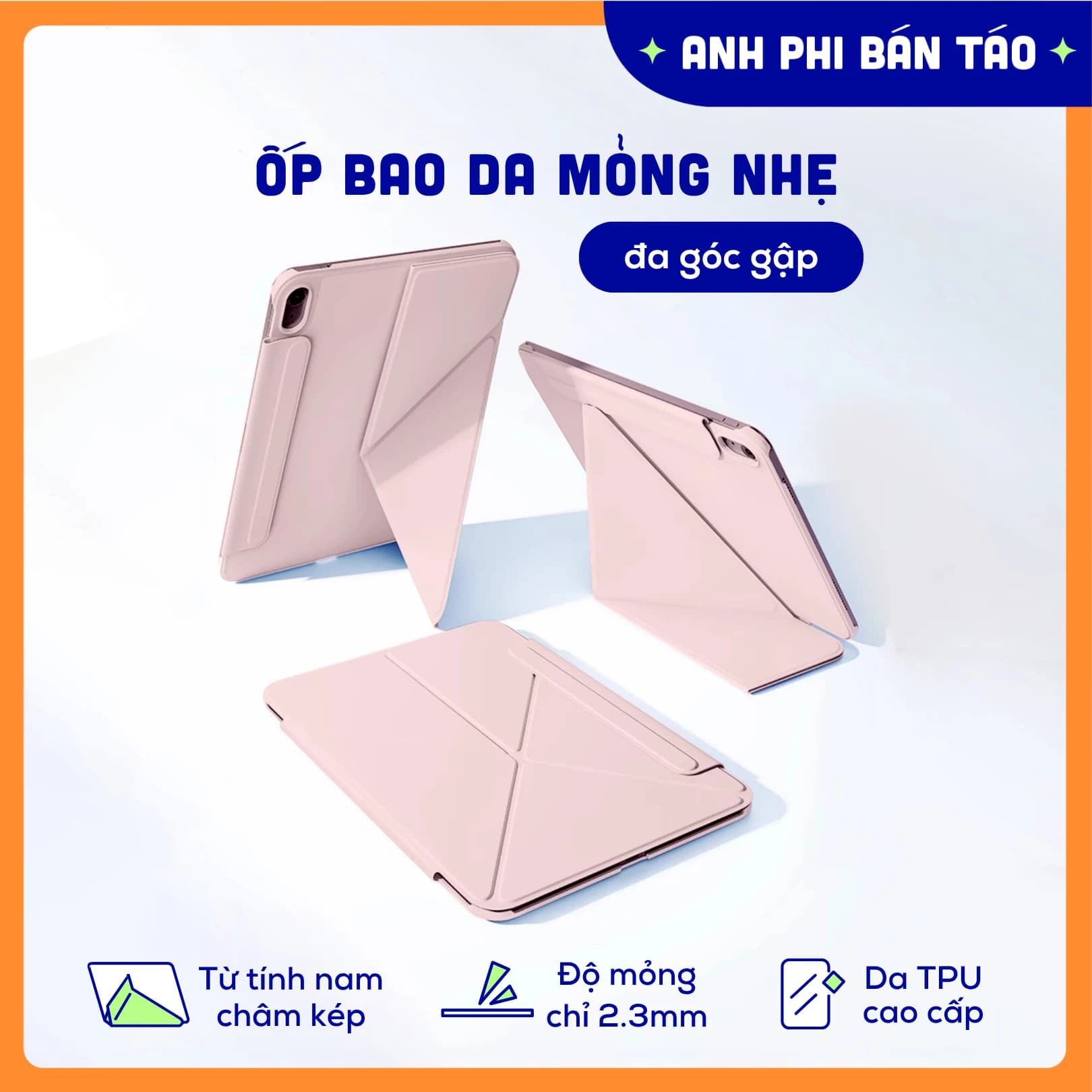 Ốp Cover Bao Da Nam Châm Cho Máy Tính Bảng Siêu Mỏng Nhẹ