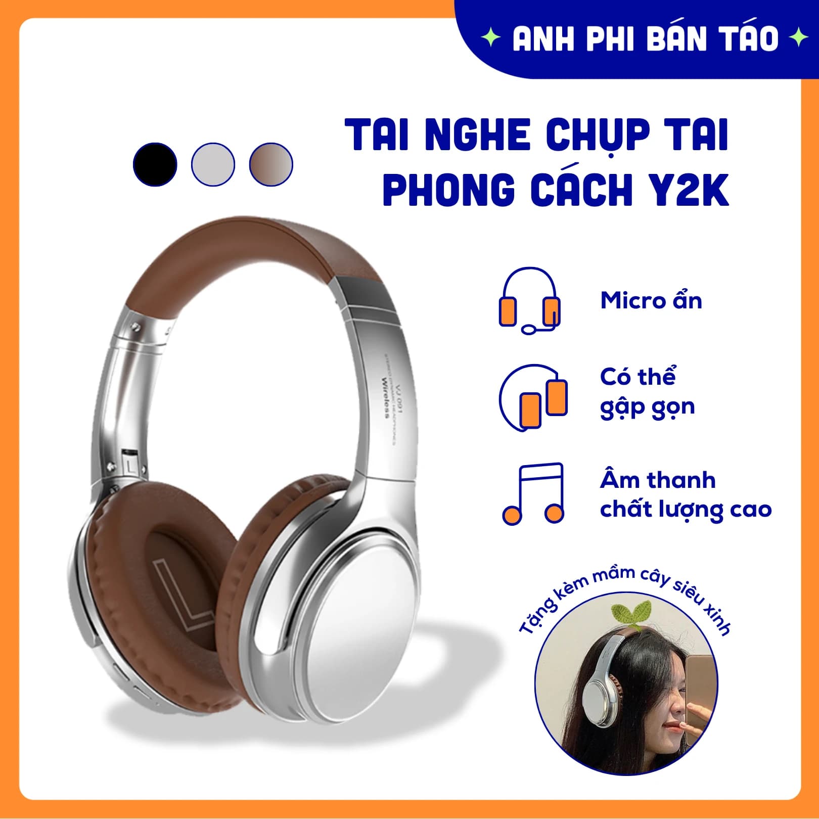 Headphone Tai Nghe Bluetooth Chụp Tai Retro