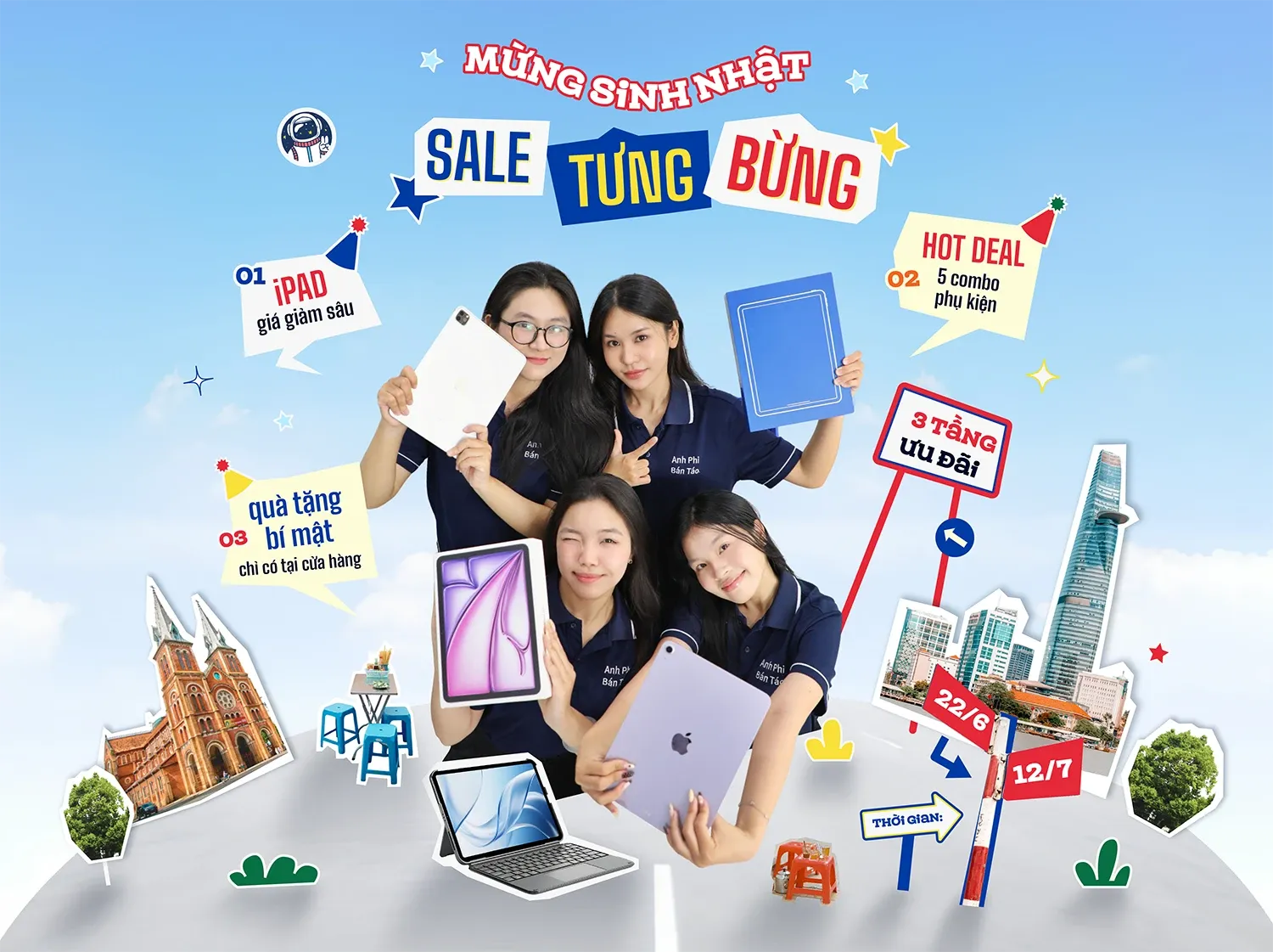 3 TẦNG ƯU ĐÃI HẤP DẪN - MỪNG SINH NHẬT ANH PHI BÁN TÁO CHI NHÁNH TP.HCM