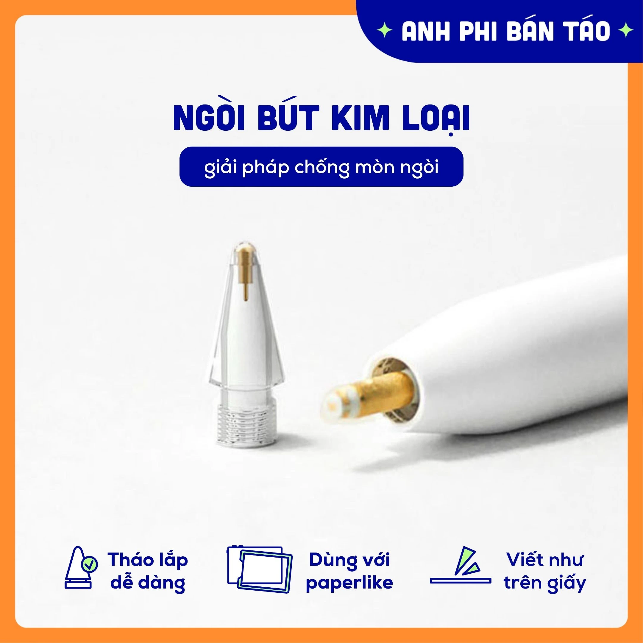 Ngòi Bút Kim Loại Thay Thế Dành Riêng Cho Apple Pencil 1/2 Và Các Bút Cảm Ứng Khác