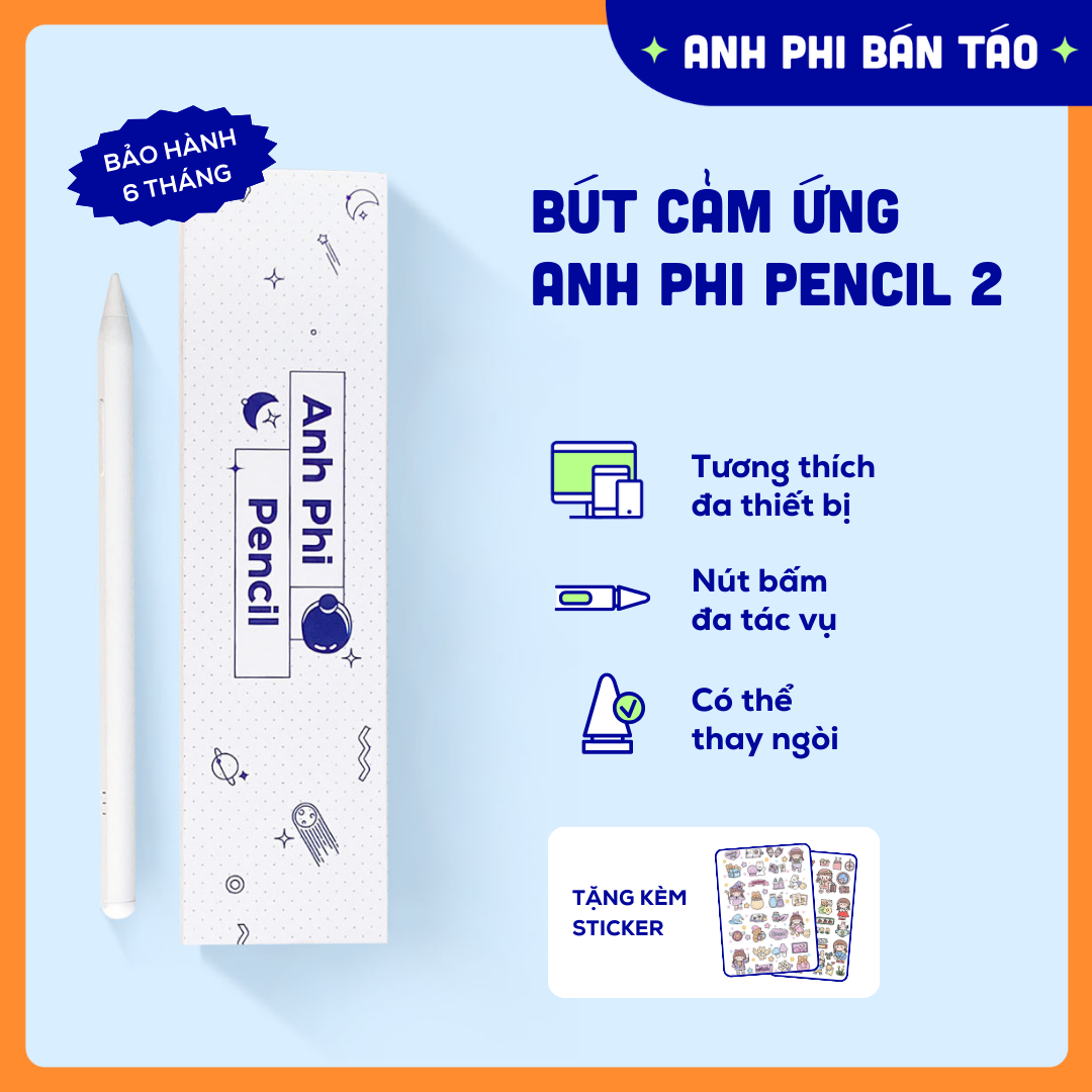 Bút Cảm Ứng Anh Phi Pencil Cho Máy Tính Bảng Có Tỳ Đè